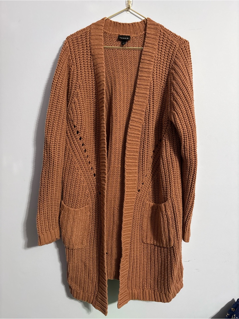 torrid Rust-Toned Open Front Chunky Cardigan